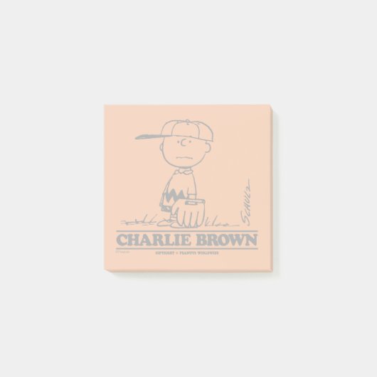 Erdnüsse | Charlie Brown Playing Ball Post-it Klebezettel (Vorderseite)