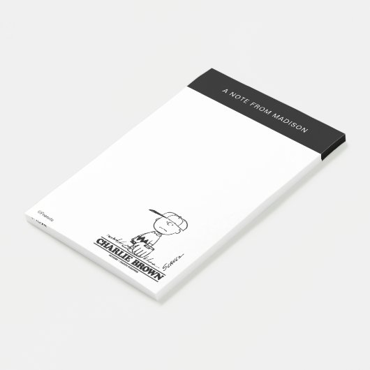 Erdnüsse | Charlie Brown Playing Ball Post-it Klebezettel (angewinkelt)