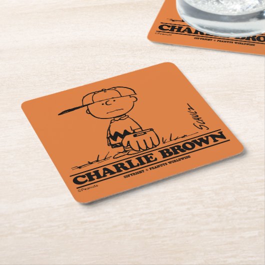 Erdnüsse | Charlie Brown Playing Ball Rechteckiger Pappuntersetzer (angewinkelt)