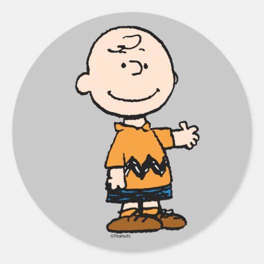 Erdnüsse | Charlie Brown Runder Aufkleber (Vorderseite)