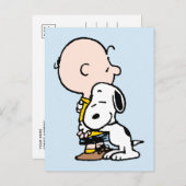 Erdnüsse | Charlie Brown & Snoopy Hug Postkarte (Vorne/Hinten)