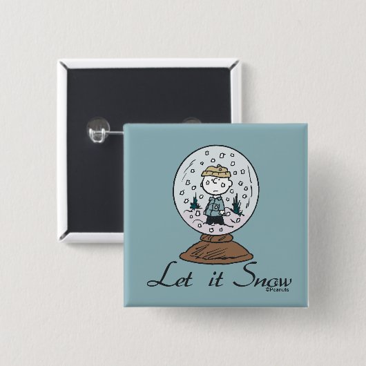 Erdnüsse | Charlie Brown Snow Globe Button (Vorne & Hinten)