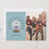 Erdnüsse | Charlie Brown Snow Globe Feiertagskarte (Vorderseite)