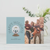 Erdnüsse | Charlie Brown Snow Globe Feiertagskarte (Stehend Vorderseite)