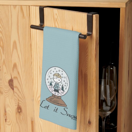 Erdnüsse | Charlie Brown Snow Globe Geschirrtuch (Drittel gefaltet)