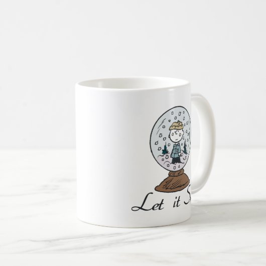 Erdnüsse | Charlie Brown Snow Globe Kaffeetasse (VorderseiteRechts)