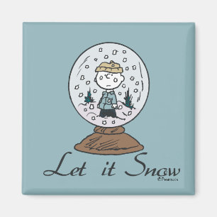 Erdnüsse Charlie Brown Snow Globe Magnet