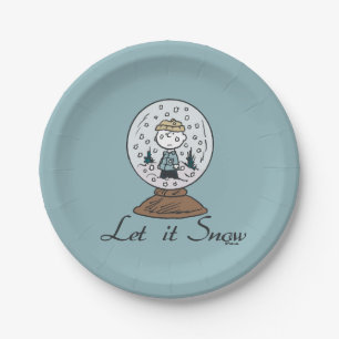 Erdnüsse   Charlie Brown Snow Globe Pappteller