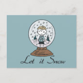 Erdnüsse | Charlie Brown Snow Globe Postkarte (Vorderseite)