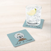 Erdnüsse | Charlie Brown Snow Globe Rechteckiger Pappuntersetzer (Vor Ort)