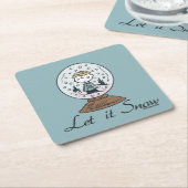 Erdnüsse | Charlie Brown Snow Globe Rechteckiger Pappuntersetzer (angewinkelt)