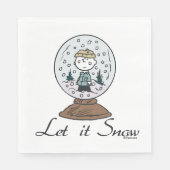 Erdnüsse | Charlie Brown Snow Globe Serviette (Vorderseite)