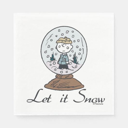 Erdnüsse | Charlie Brown Snow Globe Serviette (Vorderseite)