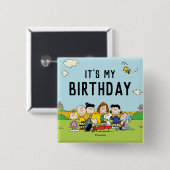 Erdnüsse | Charlie Brown und Gang Birthday Button (Vorne & Hinten)