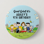 Erdnüsse | Charlie Brown und Gang Birthday Button (Vorderseite)