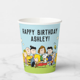 Erdnüsse Charlie Brown und Gang Birthday Pappbecher
