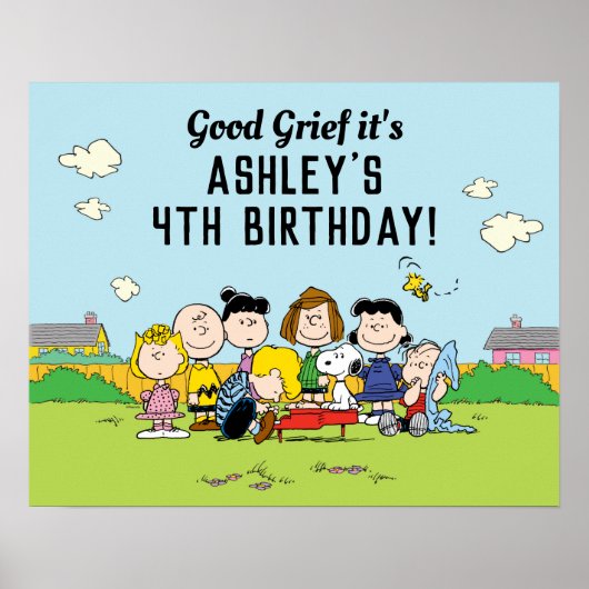 Erdnüsse | Charlie Brown und Gang Birthday Poster (Vorne)