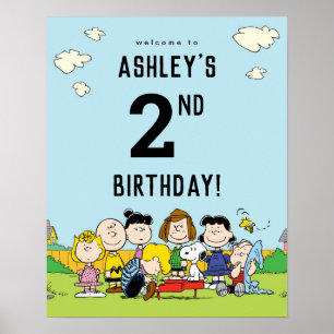 Erdnüsse Charlie Brown und Gang Birthday Poster