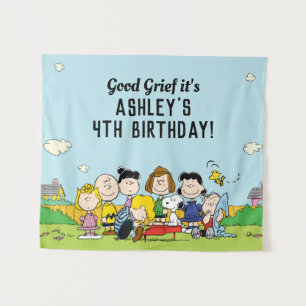 Erdnüsse Charlie Brown und Gang Geburtstag Wandteppich