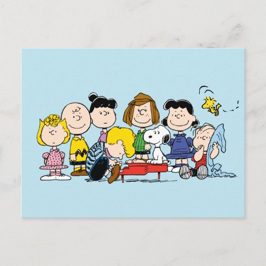Erdnüsse | Charlie Brown und Gang Postkarte (Vorderseite)