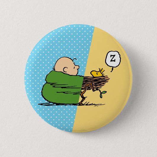 Erdnüsse | Charlie Brown & Woodstock Half & Half Button (Vorderseite)