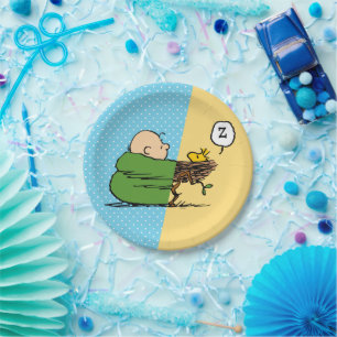 Erdnüsse   Charlie Brown & Woodstock Half & Half Pappteller