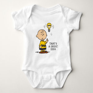 Erdnüsse   Charlie Browns Idee einer Glühbirne Baby Strampler