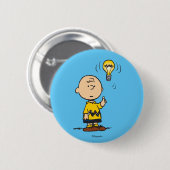 Erdnüsse | Charlie Browns Idee einer Glühbirne Button (Vorne & Hinten)