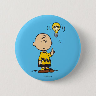Erdnüsse   Charlie Browns Idee einer Glühbirne Button