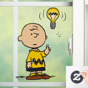 Erdnüsse   Charlie Browns Idee einer Glühbirne Fensteraufkleber