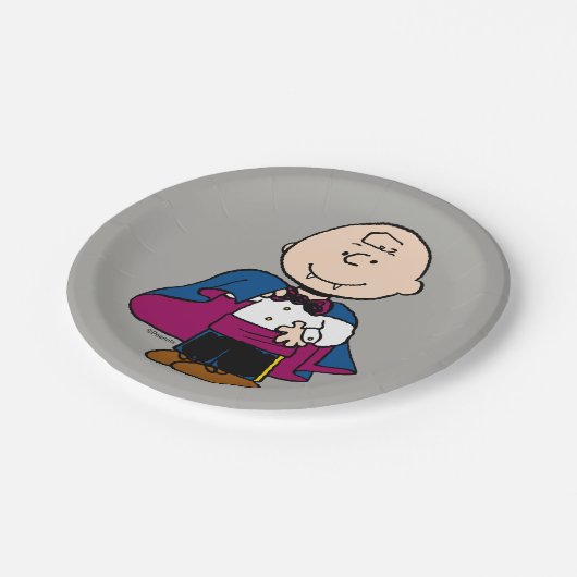 Erdnüsse | Count Charlie Brown Pappteller (Schrägansicht)