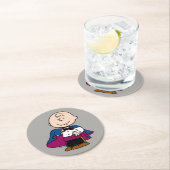 Erdnüsse | Count Charlie Brown Runder Pappuntersetzer (Vor Ort)