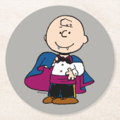 Erdnüsse | Count Charlie Brown Runder Pappuntersetzer (Vorderseite)