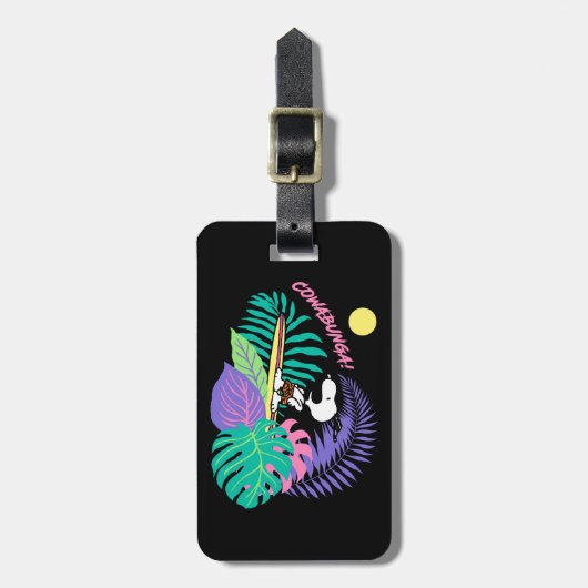 Erdnüsse | Cowabunga Snoopy Gepäckanhänger (Vorderseite vertikal)