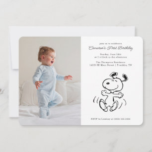 Erdnüsse   Dancing Snoopy Foto Geburtstag Einladung