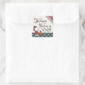 Erdnüsse | Das ist die Jahreszeit gemütlich zu sei Quadratischer Aufkleber (Tasche)