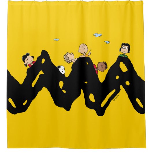 Erdnüsse | Die Gang auf dem Zig Zag Duschvorhang (Vorderseite)