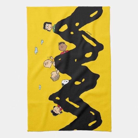 Erdnüsse | Die Gang auf dem Zig Zag Geschirrtuch (Vertikal)