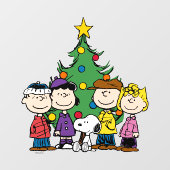 Erdnüsse | Die Gang um den Weihnachtsbaum Fensteraufkleber (Blatt)