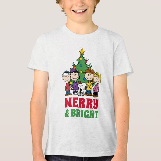Erdnüsse | Die Gang um den Weihnachtsbaum Tri-Blend Shirt (Vorderseite)