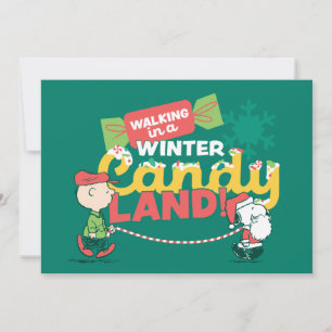 Erdnüsse Durch einen winterlichen Candy Land lau Feiertagskarte