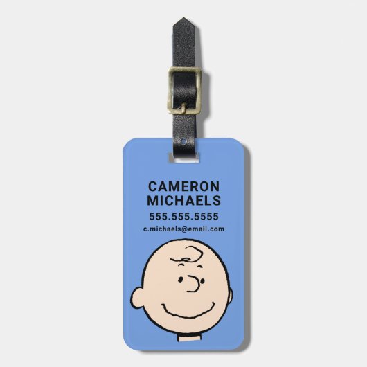 Erdnüsse | Ein Charlie Brown Smile Gepäckanhänger (Vorderseite vertikal)