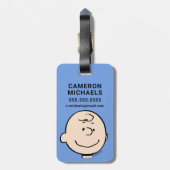 Erdnüsse | Ein Charlie Brown Smile Gepäckanhänger (Rückseite vertikal)