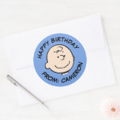 Erdnüsse | Ein Charlie Brown Smile | Happy Birthda Runder Aufkleber (Umschlag)