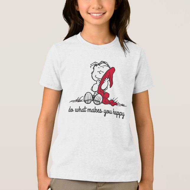 Erdnüsse | Ein Linus-Lächeln Tri-Blend Shirt (Vorderseite)