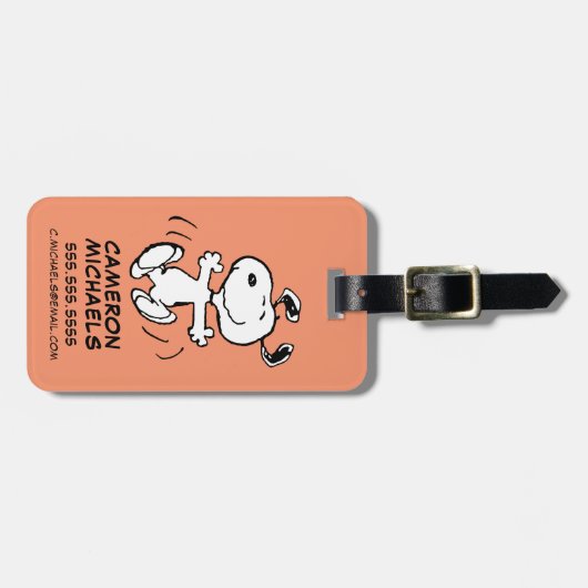 Erdnüsse | Ein Snoopy Happy Dance Gepäckanhänger (Vorderseite horizontal)