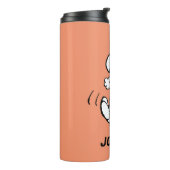 Erdnüsse | Ein Snoopy Happy Dance | Name hinzufüge Thermosbecher (Nach links gedreht)