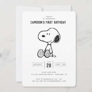 Erdnüsse | Einfache Snoopy Geburtstag Einladung