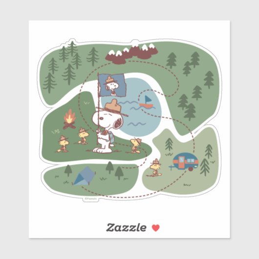 Erdnüsse | Eingebettet in den Bergcampingplatz Aufkleber (Blatt)