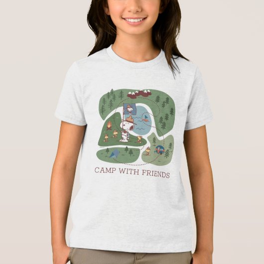 Erdnüsse | Eingebettet in den Bergcampingplatz Tri-Blend Shirt (Vorderseite)